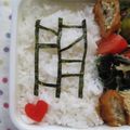 hirotofumi's cooksnap of when they made キャラ弁？あみだくじ弁当❤.