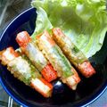 crystaI's cooksnap of when they made 大葉で巻いたカニカマの天ぷら.