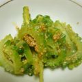 まゆみ母ちゃん's cooksnap of when they made GO！　ゴーヤの辛子ゴマ和え.