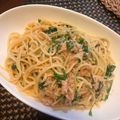 かんきっちゃん's cooksnap of when they made 簡単☆水菜とツナのパスタ＊特製ソース.