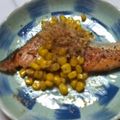 オキラックマ's cooksnap of when they made 鮭と厚揚げゴーヤのコーンマヨ醤油ソテー.