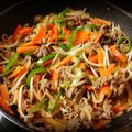 M_cafe's cooksnap of when they made 豚肉でプルコギ☆テジプルコギ丼.