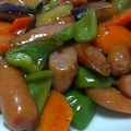 ひさ★かな's cooksnap of when they made なすとピーマンのピリ辛酢豚風炒め.