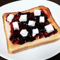 蒼ごはん❀'s cooksnap of when they made ブルーべりー＆チーズトースト.