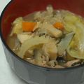 kunichos's cooksnap of when they made セロリの入った我が家のとん汁.