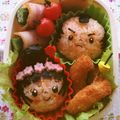 vivian☆'s cooksnap of when they made 時代劇風★姫ちゃん＆殿くん　キャラ弁.