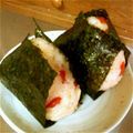 ぷんﾁｬﾝ's cooksnap of when they made チーズと福神漬けのおにぎり.