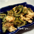 あきひゃ's cooksnap of when they made ゴーヤと卵のオイマヨ炒め.