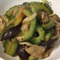 ｿﾌｨｰ's cooksnap of when they made 茄子とゴーヤ❤豚肉の甘辛味噌炒め.