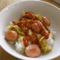 3姉妹ちゃんママ's cooksnap of when they made フライパン1つでズボラ飯☆ホットドッグ丼.