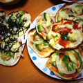 yumuuu's cooksnap of when they made 餃子の皮のピザ.