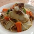 愛梨2013's cooksnap of when they made 白菜と豚肉の和風パスタ.