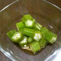 m_miii＊'s cooksnap of when they made オクラさんの酢の物.