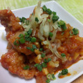 ちとん's cooksnap of when they made 鶏肉唐揚げの残りでトマト煮込み.