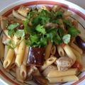 YuMy84's cooksnap of when they made 豚肉とナスのトマトソースパスタ.
