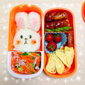 ぴぴぴのぴかりん's cooksnap of when they made キャラ弁　簡単さくらほっぺのウサギさん.