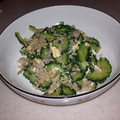 チャムわん's cooksnap of when they made ゴーヤと挽肉の卵とじ炒め.