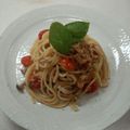 yumi助's cooksnap of when they made ツナトマトと紫蘇の冷製みぞれパスタ.
