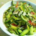 まいのおうちごはん's cooksnap of when they made 苦瓜ときゅうりのさっと炒め.
