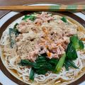 ponnko's cooksnap of when they made にらとツナのぶっかけそうめん.