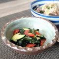 あず7225's cooksnap of when they made ズッキーニとワカメの酢の物☆白だし入簡単.
