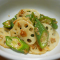 まゆみ母ちゃん's cooksnap of when they made オクラと蓮根の梅わさび胡麻和え.