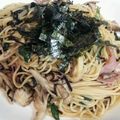 haruhayu's cooksnap of when they made キノコとふじっ子の節約パスタ.