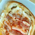 がちょ's cooksnap of when they made ベーコンエッグトースト.