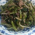 ☆ちゃまろ☆'s cooksnap of when they made 空芯菜と牛ひき肉のオイスターソース炒め.