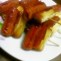 amei's cooksnap of when they made ✿ベーコンと長ネギの焼き鳥風✿.
