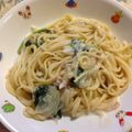 きよまひめ's cooksnap of when they made ほうれん草のチーズクリームパスタ.