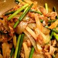 arku's cooksnap of when they made じゃがいもとにんにくの芽の牛肉炒め.