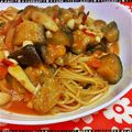 mi＊Lk's cooksnap of when they made お鍋１つで☆茄子としめじのトマトパスタ.