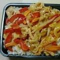 あくあ☆ぶるー's cooksnap of when they made 豚ばら肉とパプリカの甘酢炒めどんぶり♪.