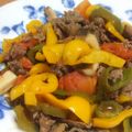 しおかつを's cooksnap of when they made [簡単]彩り鮮やか牛肉トマト醤油炒め.