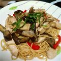 chikau's cooksnap of when they made ＊＊なすとしめじと鶏肉の細切りパスタ＊＊.