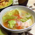 れいちこ's cooksnap of when they made レタスと鯨のベーコンのスープ.