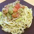 たえpon's cooksnap of when they made 冷製パスタ～市販のソースでジェノベーゼ.