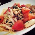 maihina♩'s cooksnap of when they made トマトとほうれん草のスパゲティ.