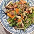 s0rK's cooksnap of when they made 簡単！ゴーヤ・豚ひきにく・人参味噌炒め.
