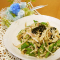 るるおか's cooksnap of when they made オクラと茗荷、えのきの韓国海苔ごま和え.