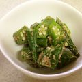 ★さやん★'s cooksnap of when they made ＊めんつゆで＊オクラの胡麻和え＊.