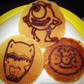 ちゃちゃお∵☆'s cooksnap of when they made ホットケーキチョコで転写　キャラケーキ.