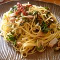 紫の薔薇と真珠。's cooksnap of when they made ★やみつき★ツナと大葉のペペロンチーノ.