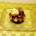 あきてぃんくる's cooksnap of when they made ワッフルに2色アイス添え！.