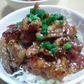 eclat's cooksnap of when they made 格安☆鶏皮のたれ焼き丼.