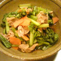 ポコchan's cooksnap of when they made 小松菜と豚肉の炒め物.