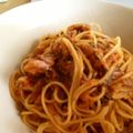 Rietensan's cooksnap of when they made 蒸し煮だからヘルシー！なすのナポリタン風.