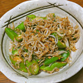 mokun's cooksnap of when they made しらすとオクラの簡単つまみ.