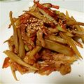 pika21's cooksnap of when they made 豚バラ肉とゴボウのピリ辛味噌炒め.